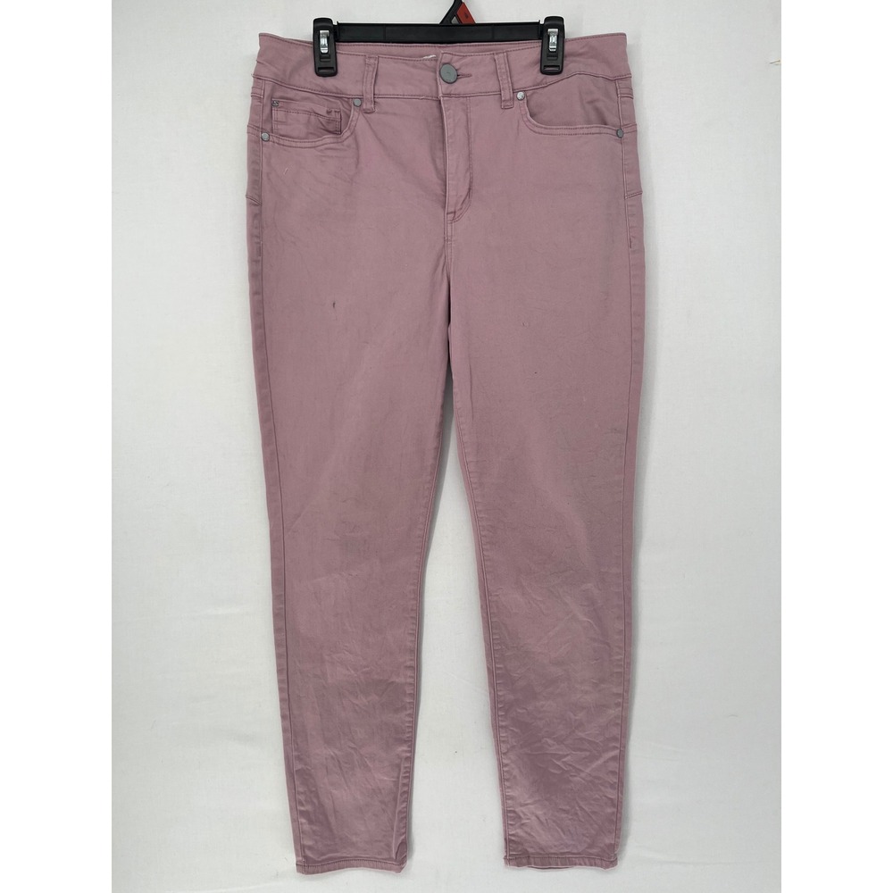 Seven7 Booty-Shaper Skinny Pants Womens 12 Mauve Pink Stretch Cotton Blend Jeans